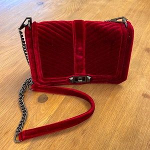 Chevron Velvet Crossbody Bag